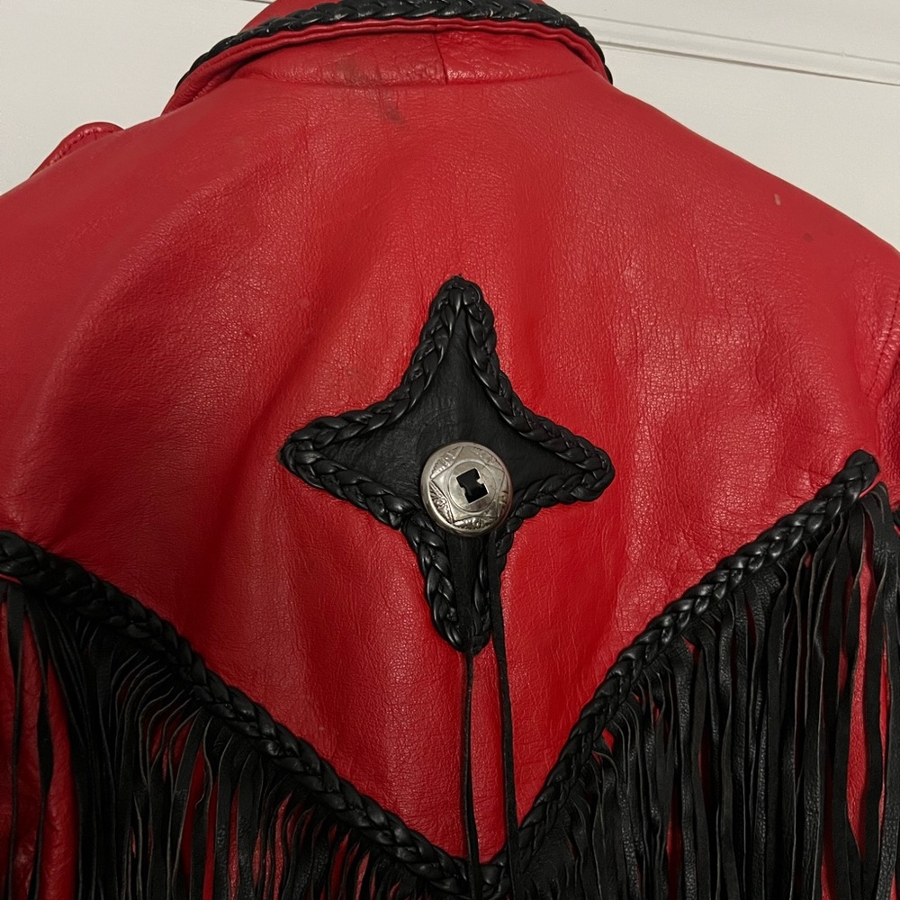 Vintage Leather Western Biker Jacket - Picture 3 of 6